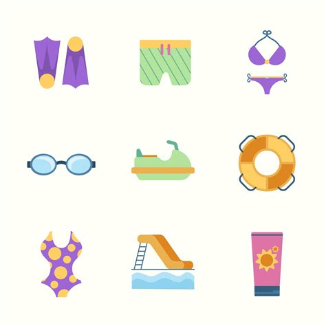 Summer Beach Icons 2548037 Vector Art at Vecteezy