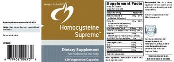 Designs For Health - Homocysteine Supreme - 120.0 Vegetarian Capsule(s) | KusogLife