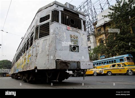 Old trams still travel in Kolkata instead resting in museums Stock ...