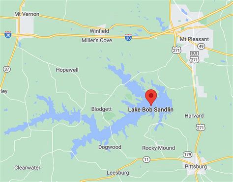 Lake Bob Sandlin in East Texas, lake location, fishing, lake water ...