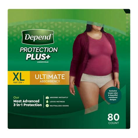 Depend Protection Plus Ultimate Underwear for Women, XL (80 Count) - Walmart.com - Walmart.com