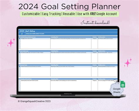 2024 Goal Planner 2024 Goal Setting Planner SMARTER Goal Setting Categorized Goal Setting 2024 ...