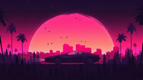 1920x1080 Pink Retro City Lamborghini Laptop Full HD 1080P HD 4k ...