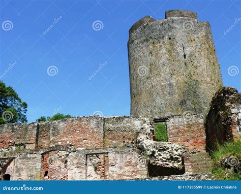 Donjon Castle Guise. stock image. Image of medieval - 117385599