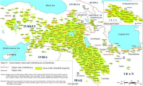 Great family clans and confederacies in Kurdistan Kurdistan, Middle ...