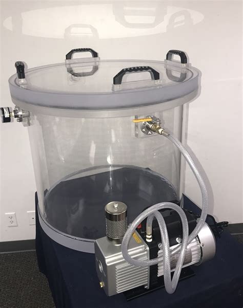 Vacuum Chamber and Pump System, Front Loading Acrylic Chamber 12 inch Cube, 6 CFM Standard Duty ...