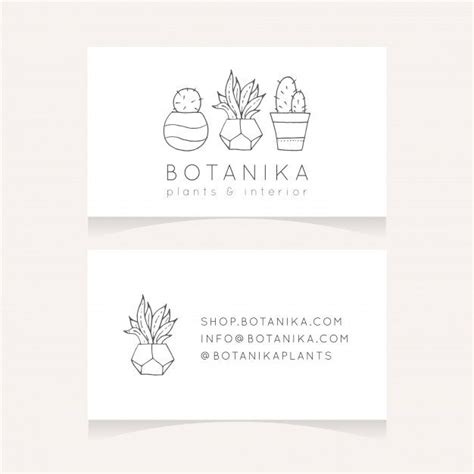 Premium Vector | Minimalist business card design with plants in 2024 | Business cards vector ...