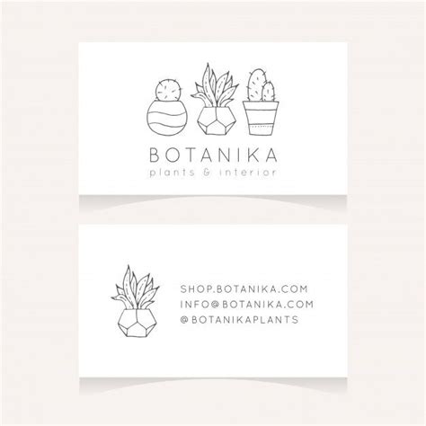 Premium Vector | Minimalist business card design with plants in 2024 | Business cards vector ...