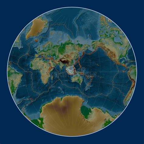 Sunda Tectonic Plate. Physical. Lagrange. Volcanoes and Boundari Stock Illustration ...