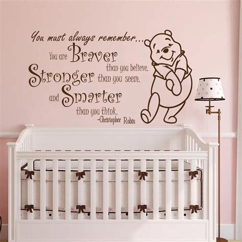 Winnie the Pooh Quote Wall Sticker Vinyl Sticker Decals Quotes Braver ...