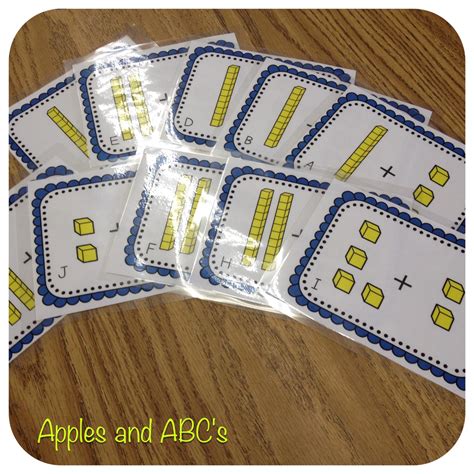 Math with Base 10 Blocks - Apples and ABC's