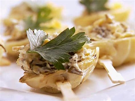 Mini Grilled Artichoke Hearts with Low Fat Spinach and Artichoke Dip Recipe | Food Network