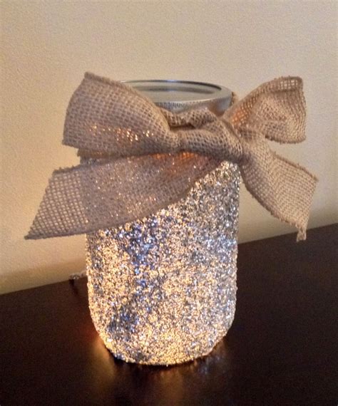 Glitter Lighted Mason Jar Lamp, Mason Jar Light, Mason Jar Lamp, Mason Jar Night light | Mason ...