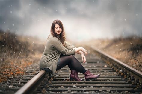 Railway Track Portrait Photography