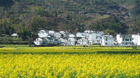 The beautiful and old traditional Chinese village view with the ...