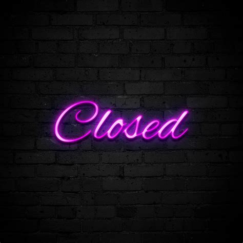 Closed Neon Sign, Closed Neon Led Sign, Led Neon Light, Name Neon Sign ...