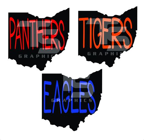 Ohio School Mascot Names SVG PNG AI Graphics - Etsy