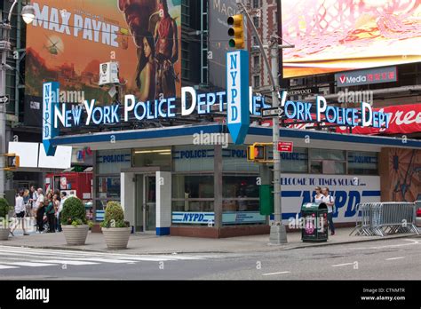 The New York Police Department station in Times Square, part of the ...