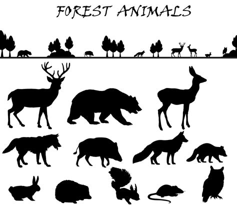 Forest Animals Silhouette Set | Animal silhouette, Forest animals, Barn wood art