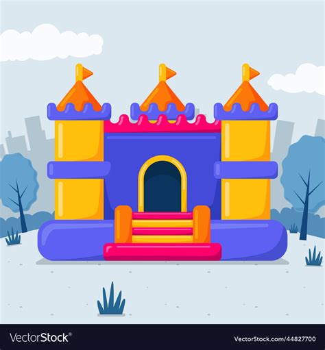 Flat design bounce house logo Royalty Free Vector Image