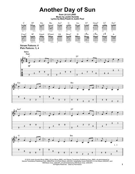 Another Day Of Sun by La La Land Cast - Easy Guitar Tab - Guitar Instructor