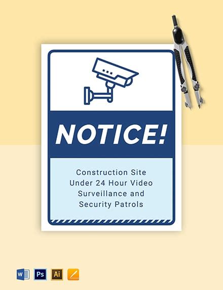 Security Sign Template - Illustrator, InDesign, PSD | Template.net