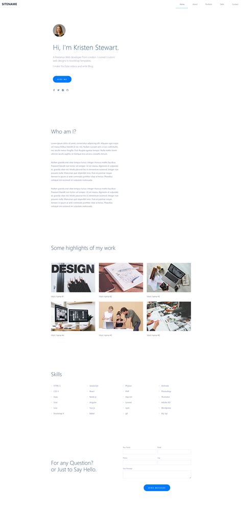 Super minimalistic portfolio template easy to download - BootstrapLily