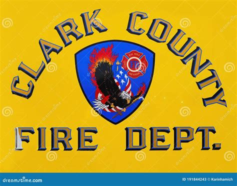 Clark County Fire Department Emblem on a Firetruck in Las Vegas Editorial Stock Photo - Image of ...