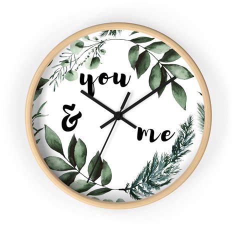 Greenery & Quote Wall Clock in 2020 | Wall clock, Clock, Beautiful clock