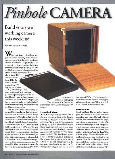 Pinhole Camera | Woodworking Project | Woodsmith Plans