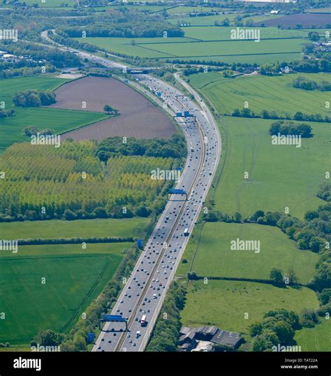 Aerial drone m6 motorway hi-res stock photography and images - Alamy