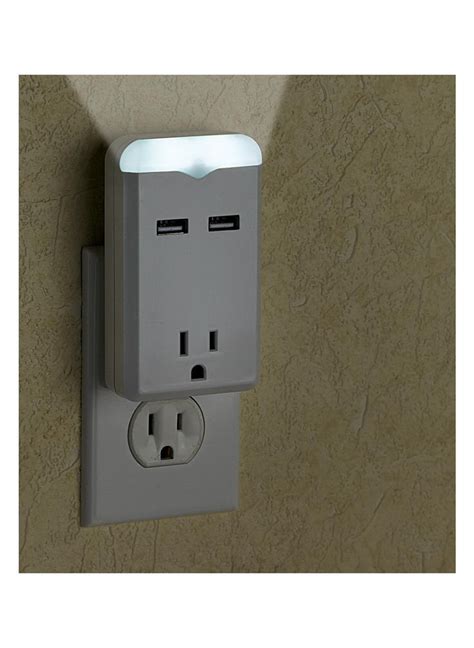 USB Outlet with Nightlight | DrLeonards.com This is a great idea, but ...