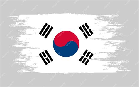 Premium Vector | South korea flag template brush vector illustration