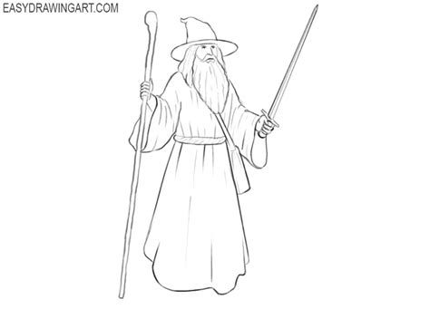 How to Draw a Wizard - Easy Drawing Art