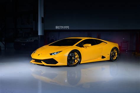 Exotic Nature of Yellow Lamborghini Huracan Revealed by Matte Black Strasse Wheels — CARiD.com ...