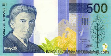 500 Belgian Francs (Rene Magritte) - Exchange yours for cash