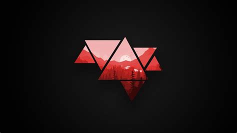 Minimalistic Mountains Red and Black Version [1920x1080] | Minimalist wallpaper, Red and black ...