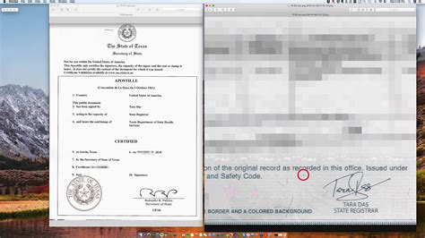 How to Apostille a Texas Birth Certificate signed by the State Registrar - YouTube