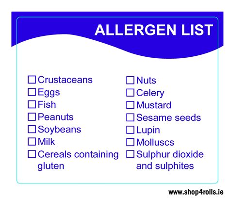 Allergen Label 70mm x 45mmx 38mm 1,000 Labels per Roll | Allergen-Lab ...