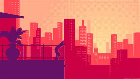 Solitary Skyline - Artistic Pixel Art HD Wallpaper