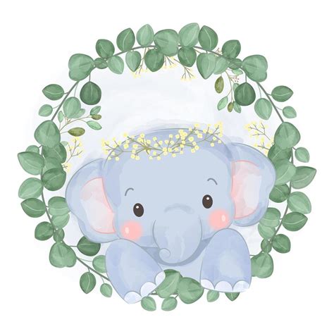 Watercolor style adorable baby elephant 1214882 Vector Art at Vecteezy