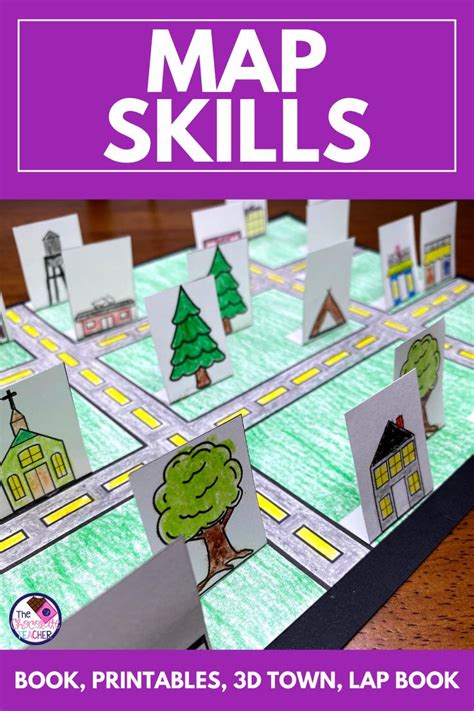 Map Skills Worksheets Book Lapbook - Reading a Map, Cardinal Directions, Compass | Map skills ...