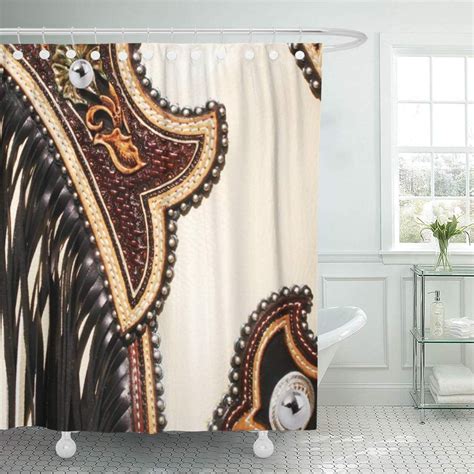 CYNLON Western Tan and Brown Chap Fringed Southwest Styles Old Bathroom ...