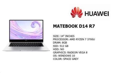 Huawei matebook D14 R7, Computers & Tech, Laptops & Notebooks on Carousell