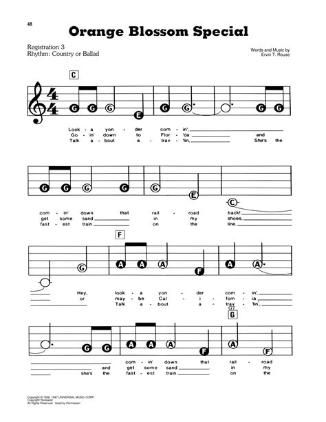 Orange Blossom Special Sheet Music | Johnny Cash | E-Z Play Today