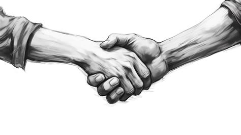 Premium AI Image | Two hands shaking hands detailed vector sketch of ...