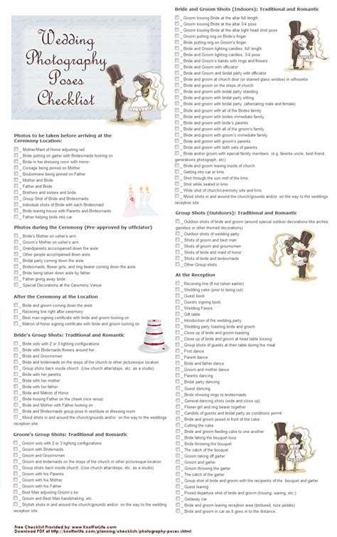 Wedding Photography Checklist Pdf