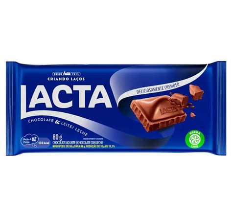 CHOCOLATE LACTA AO LEITE 80G CX/17UN 1,36KG - Gmaxx Distribuidora: Tudo ...