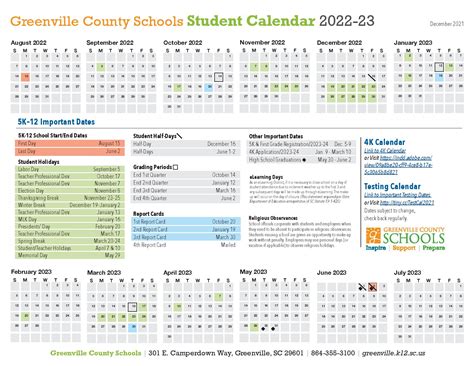 Greenville Sc Schools Calendar - Yetty Katharyn