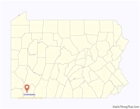 Map of Uniontown city, Pennsylvania - Thong Thai Real